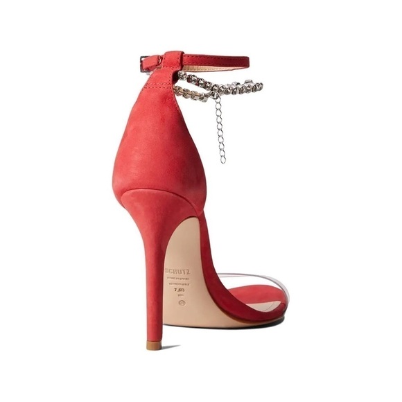 Schutz Lah heels Size 8.5 Color:Clube Red/Transparente/Cristal/Niquel - Picture 4 of 7